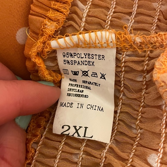 Maxi Skirt & Tube Top Set | Burnt Orange Polka Dot Flowy Sexy Date Summer Cute - Picture 12 of 13